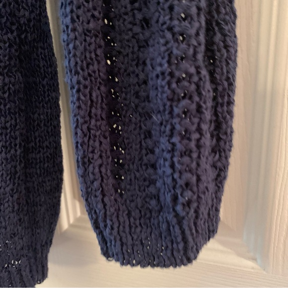 Rachel Zoe Navy Blue Crochet Long Sleeve Sweater NWT - Picture 9 of 11